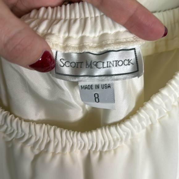 Vintage Scott McClintock 2 Piece Top & Maxi Skirt Cream Wedding Size 8 - Picture 9 of 10